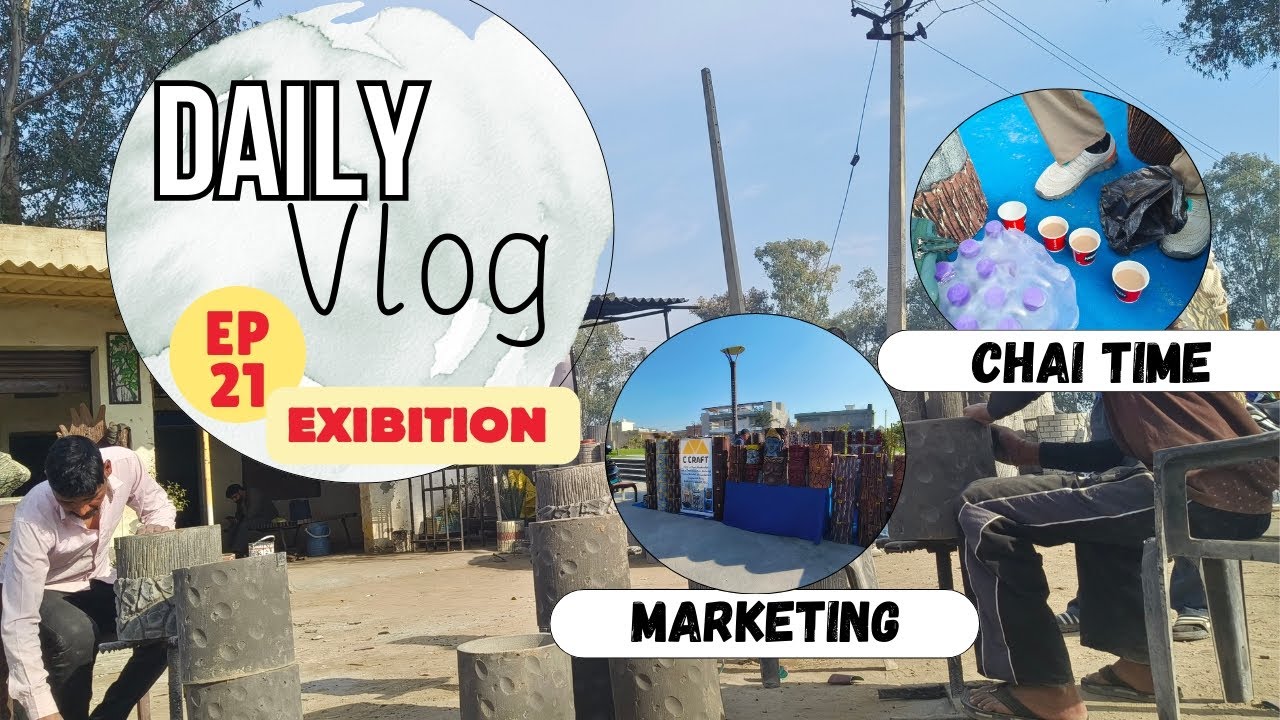 C Craft Daily Vlog | Cement Art Texture Work | Village Handmade Studio | EP 21