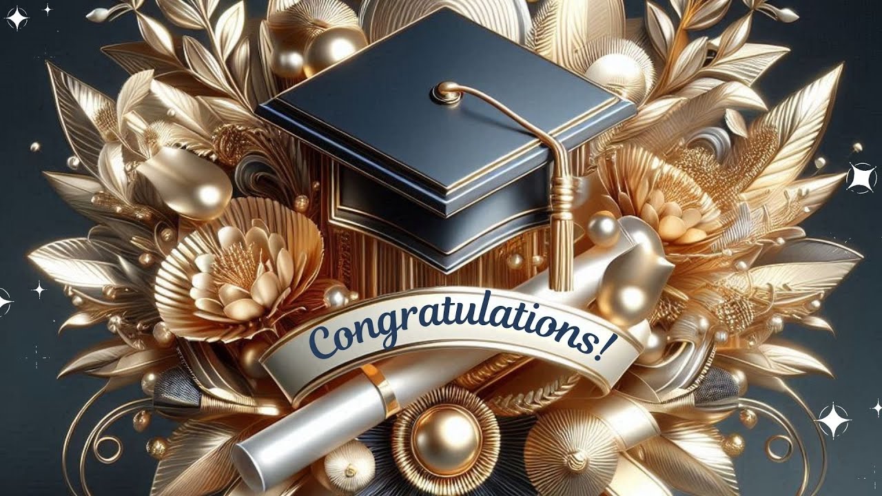 🎓 Congratulations | Graduation Screensaver | 4-Hour Celebration | White Gold & Navy Blue