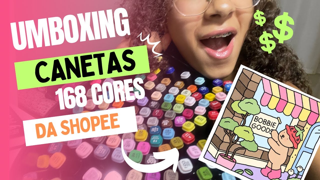 Unboxing das minhas canetas TOUCH de 168 cores da SHOPEE!!