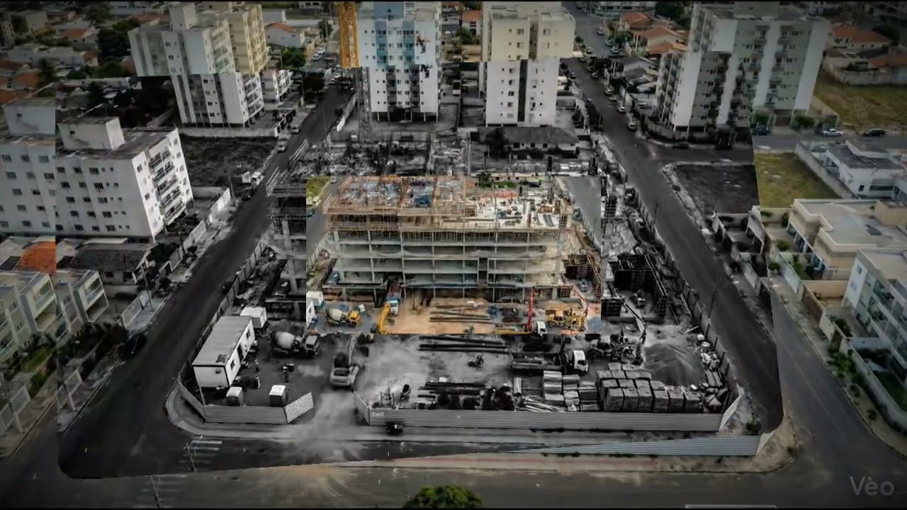 Video feito por IA - time-lapse de construção