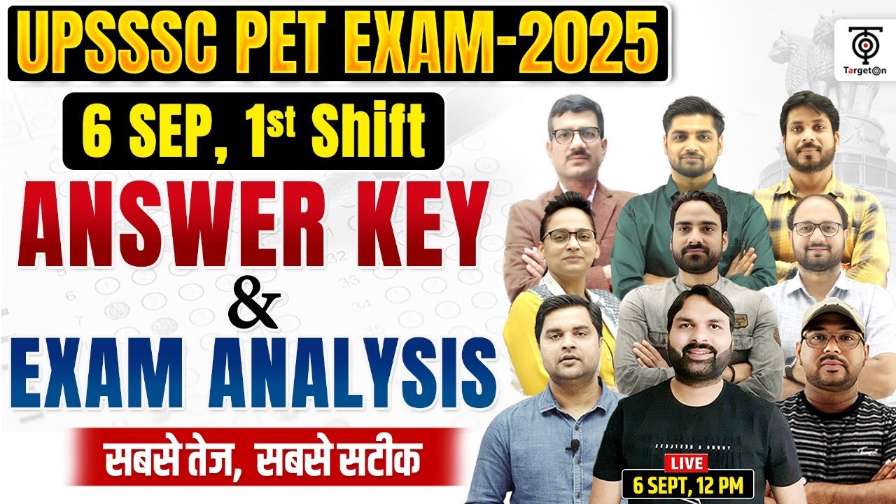 UPSSSC PET 2025 ANSWER KEY | UPSSSC PET EXAM ANALYSIS 06 SEP SHIFT-1 ..RAVI P TIWARI