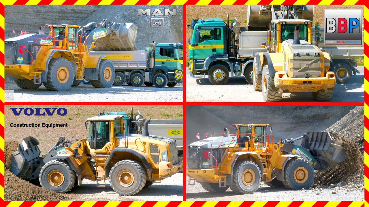 VOLVO L350H, L180G, MAN Kipper,... Kieswerk in der Schweiz, 2025.  #volvoloader