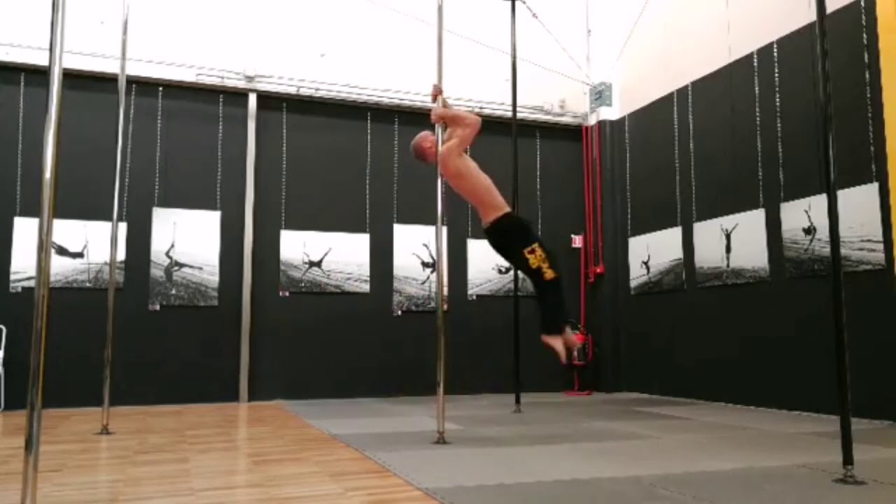 Male man acro pole dance tricks and combos