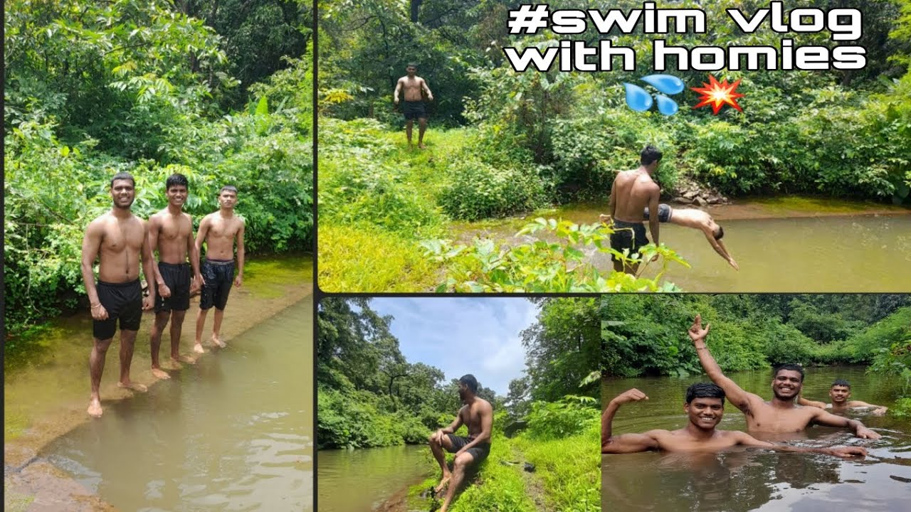 तळीवर पोहायला गेलो  खुप मज्जा केली natural swimming pool 💦 🏊‍♀️ 🎥#konkanlife #swimming