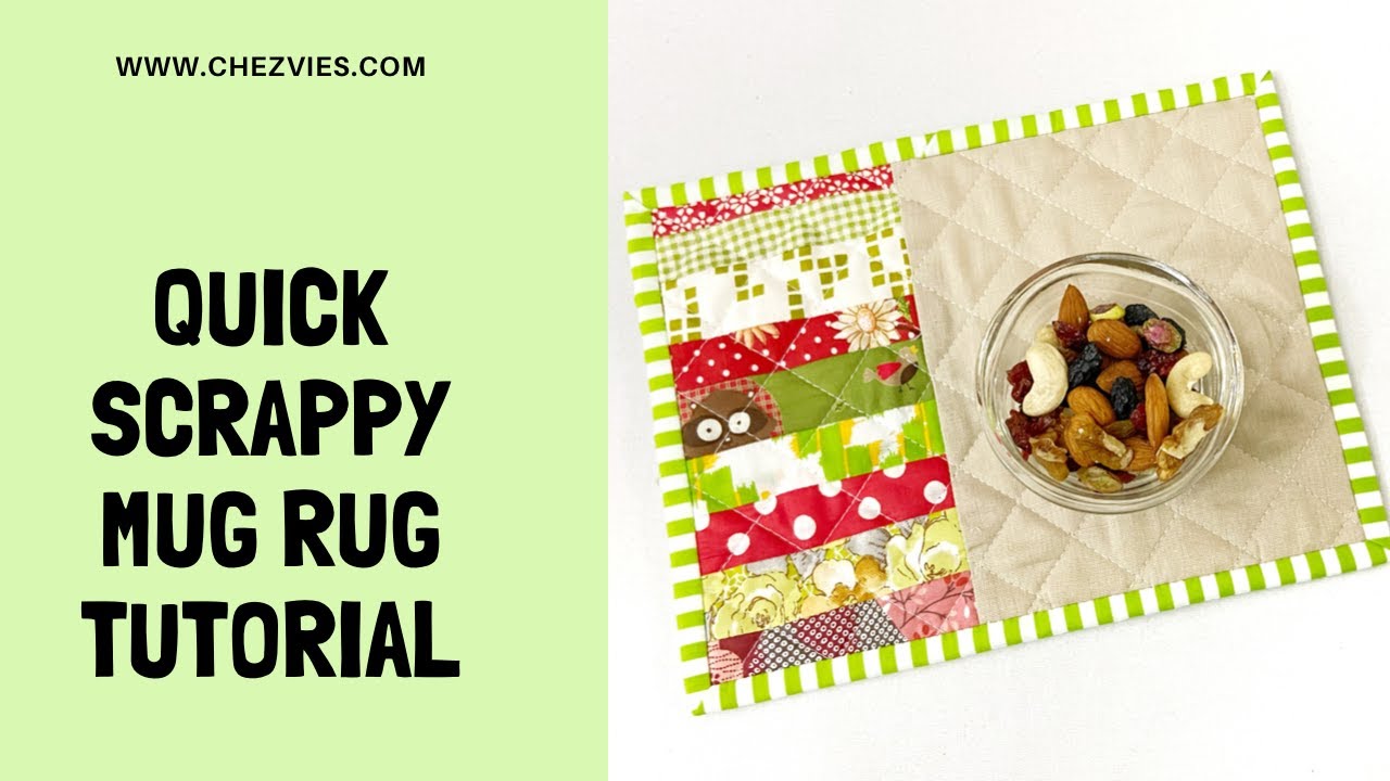 Scrappy Patchwork Mug Rug Tutorial | Scrap Buster Project  | Quick Gift to Make