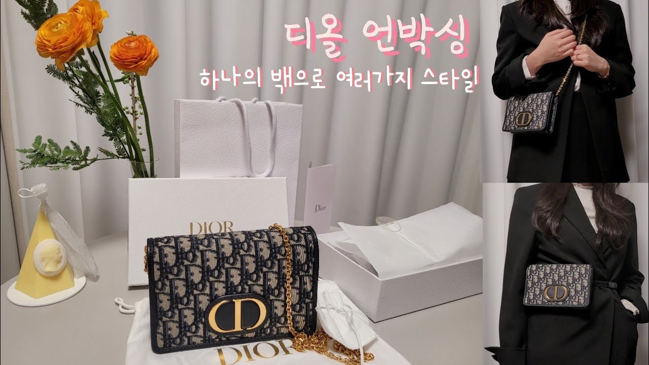 [디올 언박싱][명품 하울] 디올 30몽테뉴 오블리크 투인원 파우치 착용샷 / 여러가지 스타일 연출