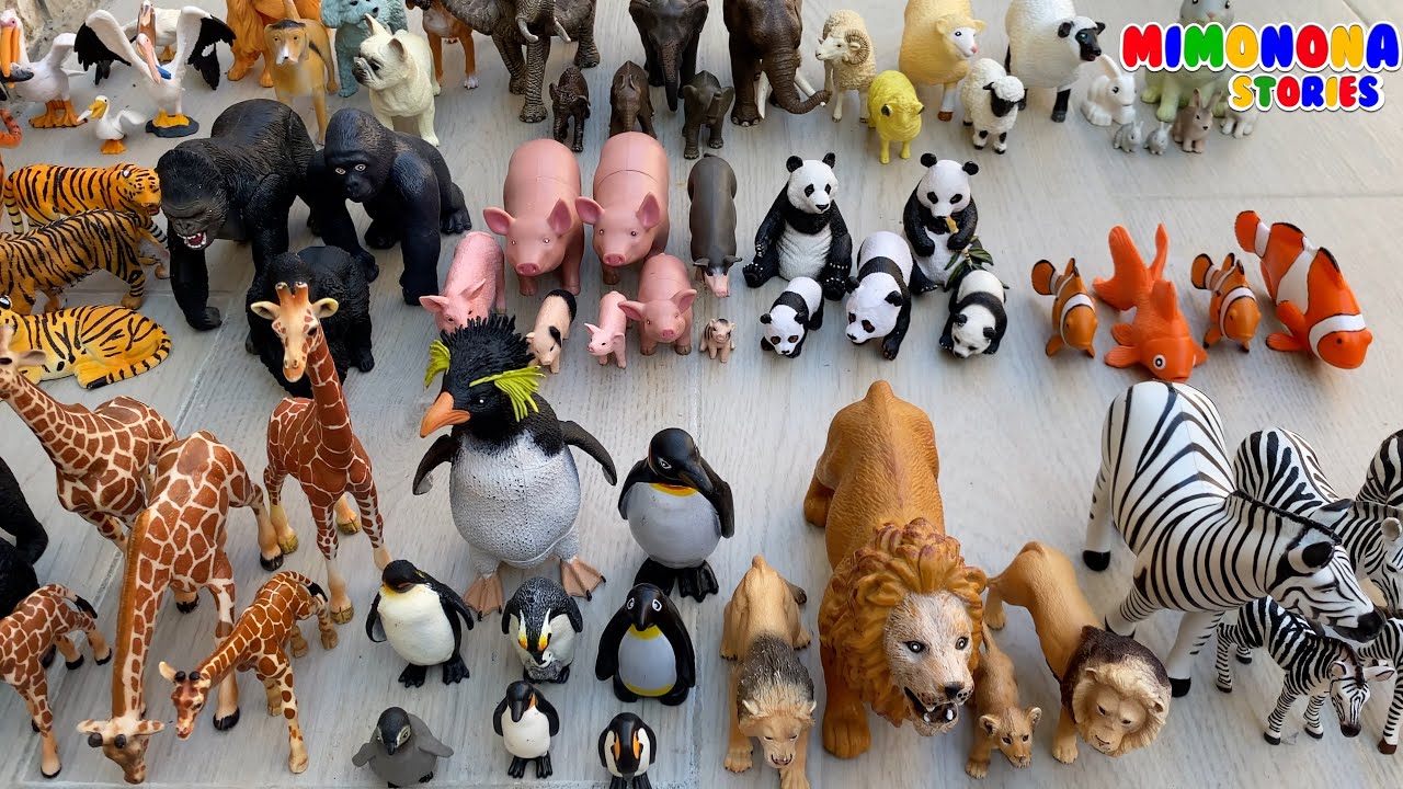 Gran Colección de Familias de Animales 🐧🐯 Pelicano Pingüino Jirafa Oso Panda ✨ Mimonona Stories