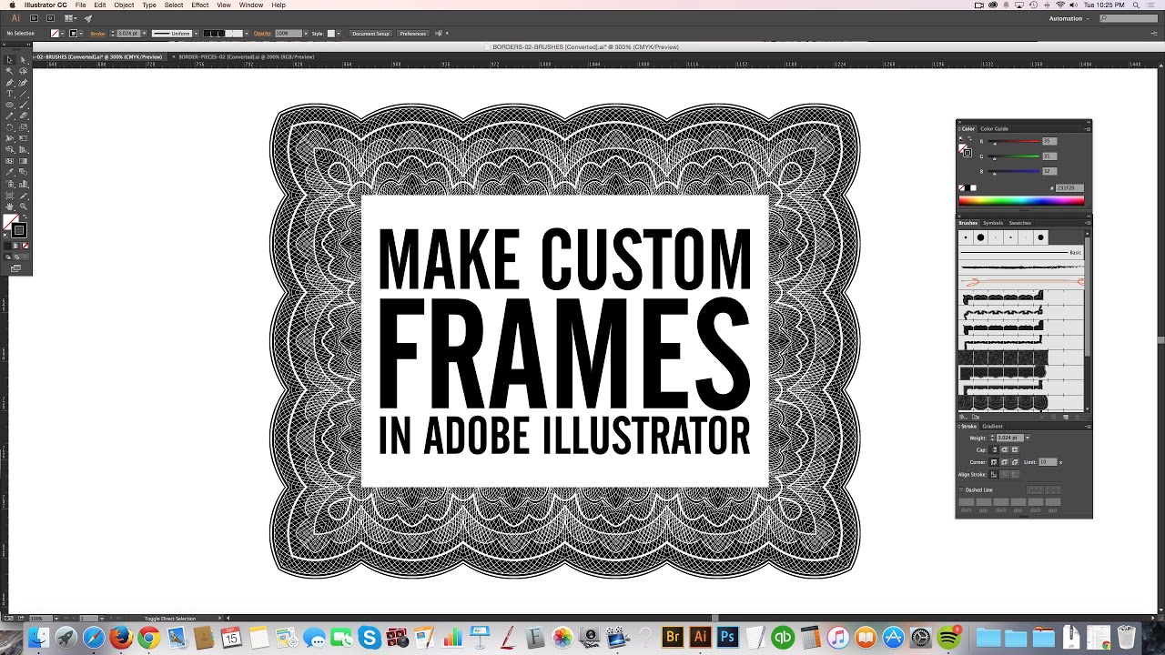 Make Borders & Frames in Adobe Illustrator with Borders Brushes