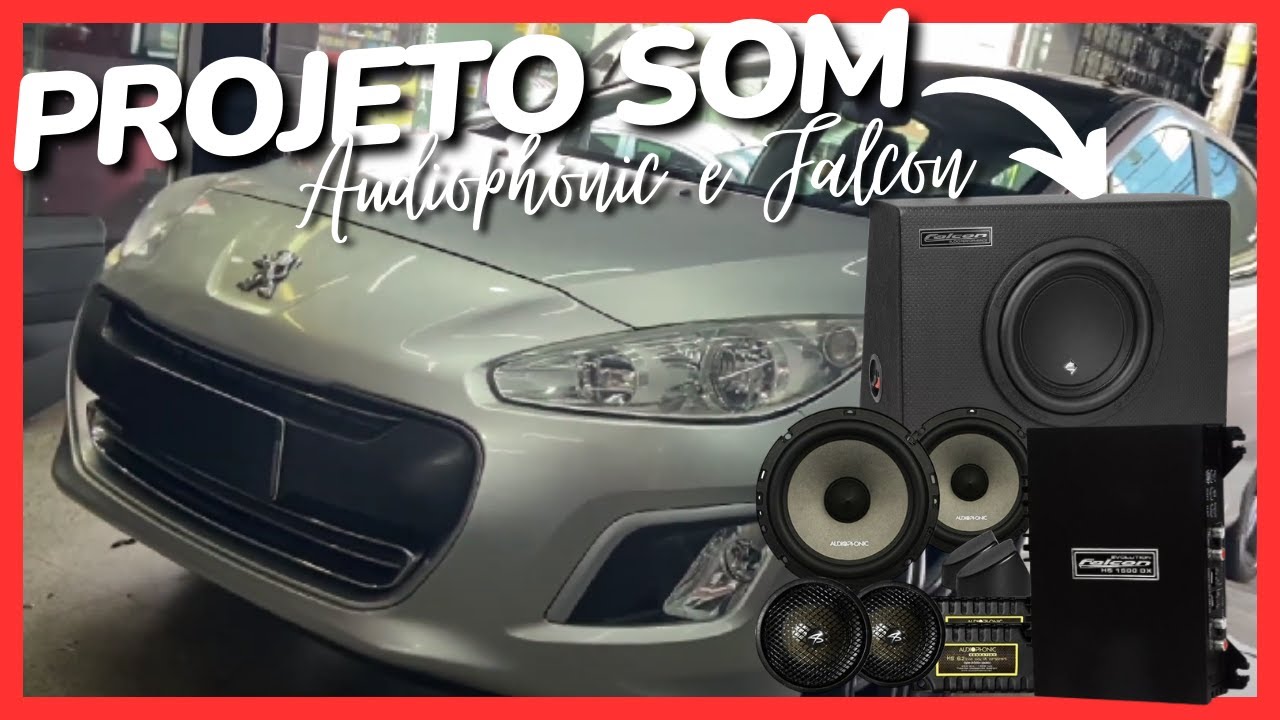 SOM INTERNO PEUGEOT 308 - ORIGINAL VS AUDIOPHONIC SENSATION - FALCON HS1500 - CAIXA FALCON