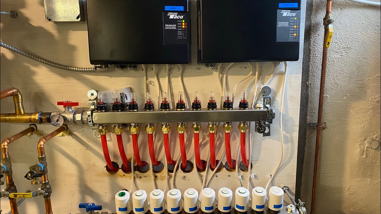 Hydronic Heating 10 Zone Manifold Replacement with Zone Valve Relays