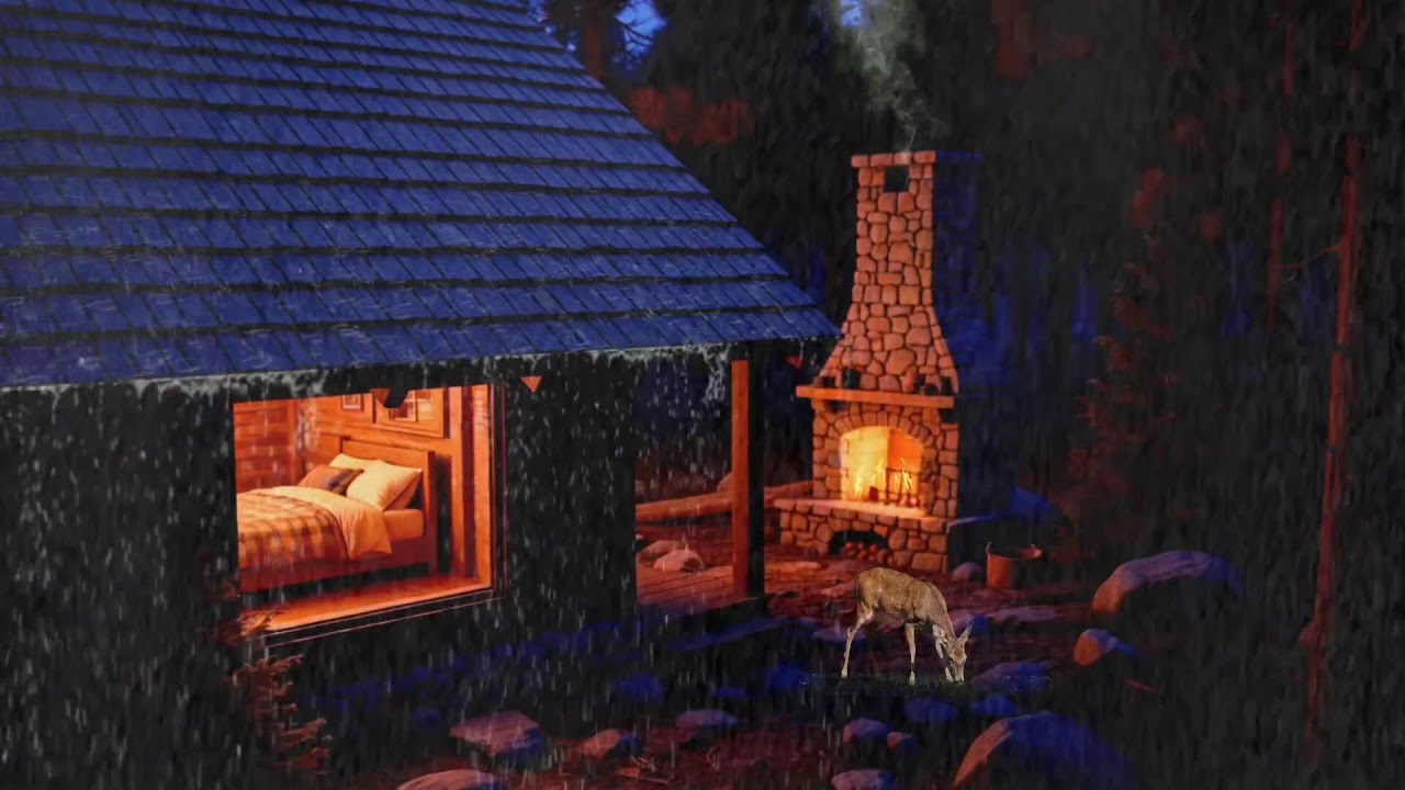 Sleep Deeply in 3 Minutes 🪵🌧️ Cozy Cabin Rain on the Roof | Instant Calm Night Sounds