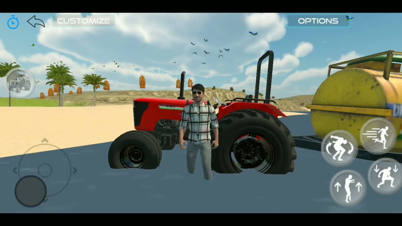 Ghar ke paltu janvro ke liye ndi se pani lana he india trector 3d gam
