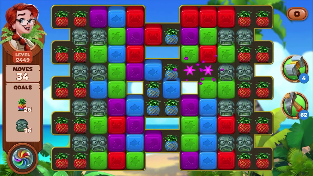 Lost Island Blast Adventure Level 2449 NO BOOSTERS - A S GAMING ✔️