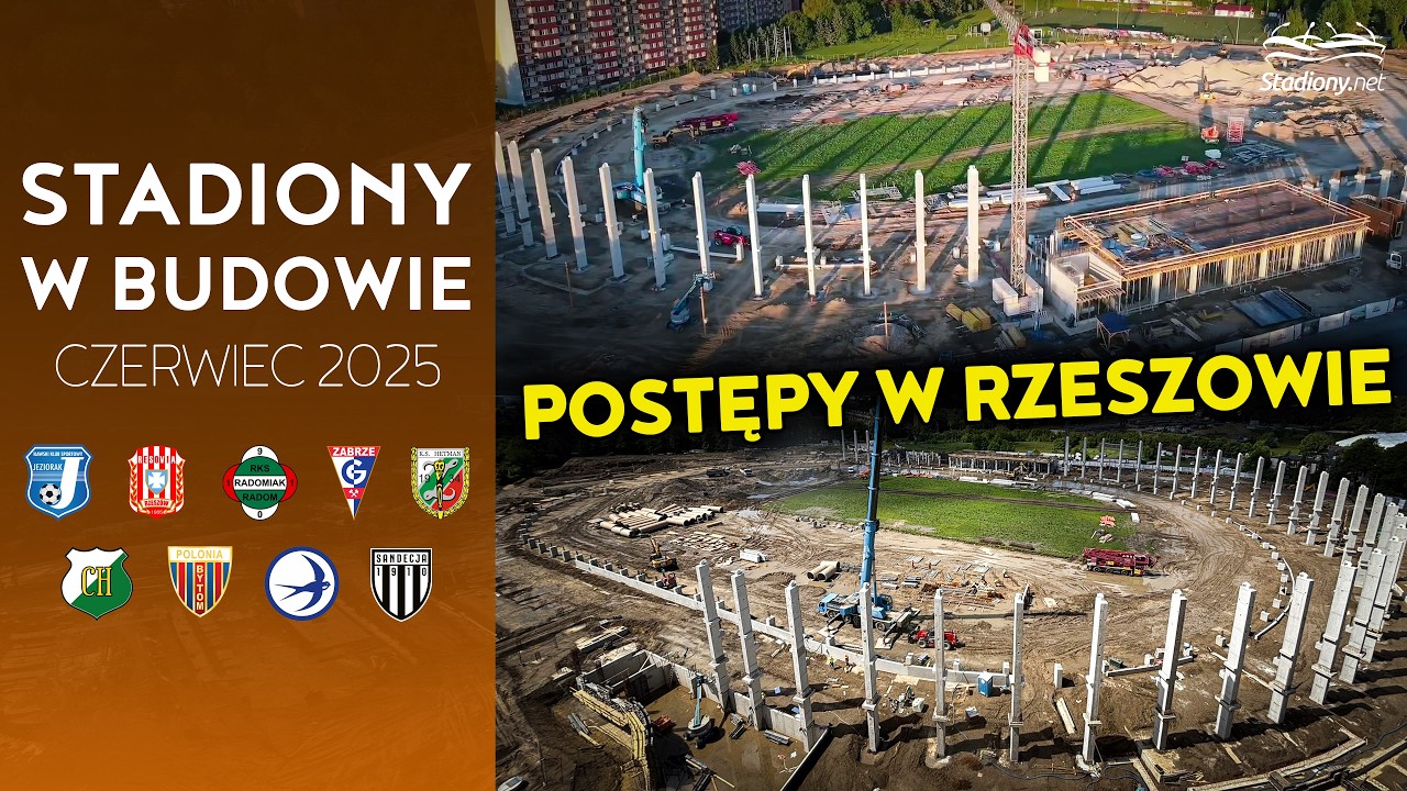POLSKIE STADIONY W BUDOWIE (Czerwiec 2025)