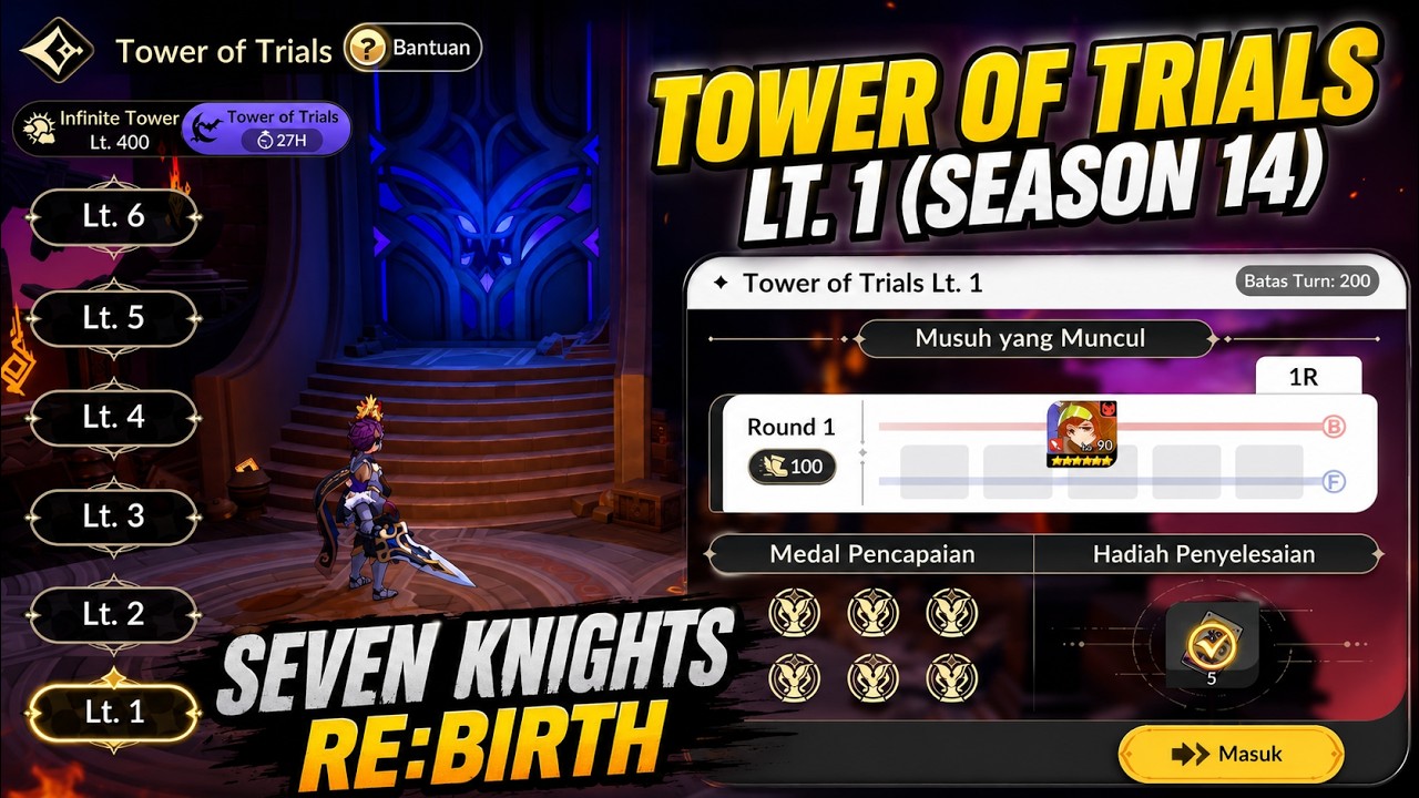 Tower Of Trials Lt .1 (Season 14) | Seven Knights Rebirth