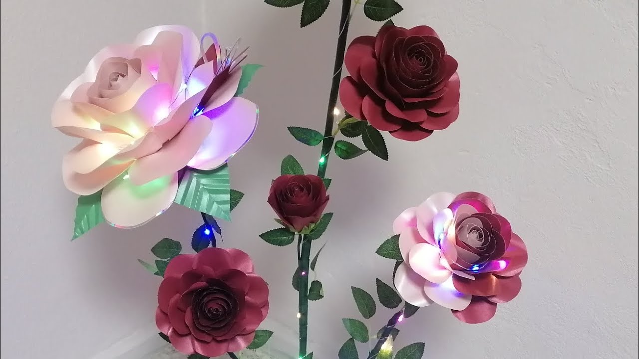 اسهل طريقة#عمل ديكور ورد جوري من ورق الكرتون#Make a rose from cardboard🌹