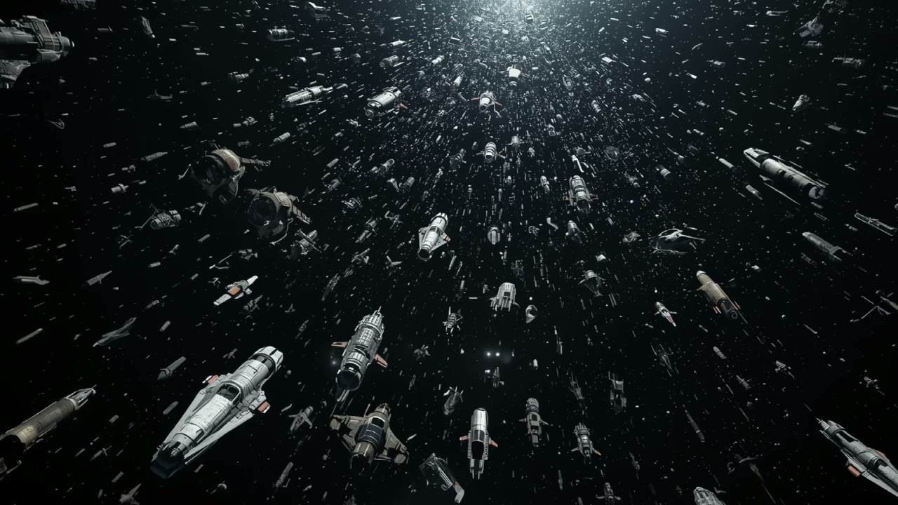 Derelict Corridor 🚀 2 Hour Space Graveyard Ambience  Transit Route Bones Soundscape  Debris Perspec