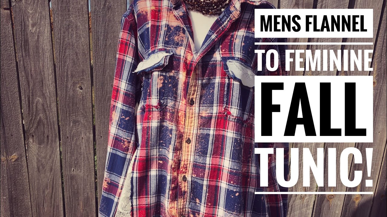 SOLD-Upcycling a men’s flannel shirt into a feminine fall tunic!