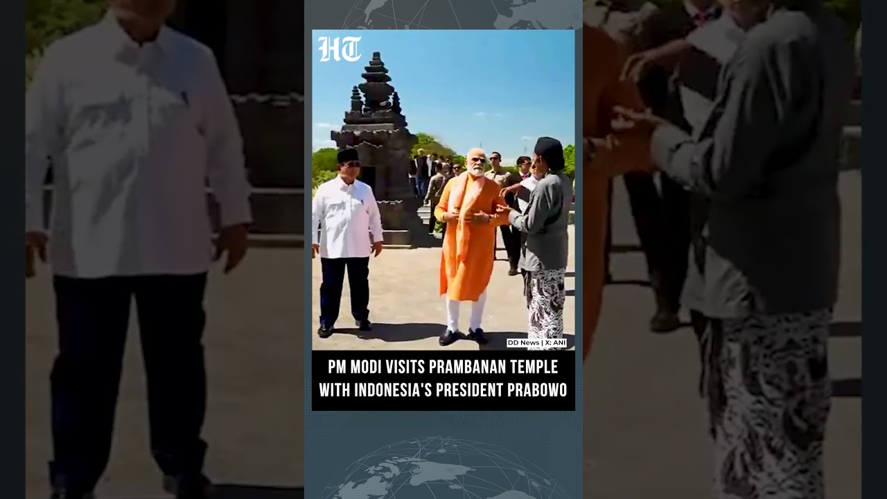 PM Modi, President Prabowo Visit Historic Prambanan Temple in Yogyakarta | #shorts