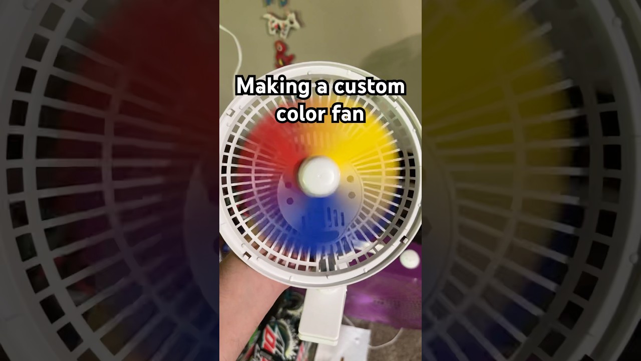 Creating a color wheel with painted fan blades #shorts