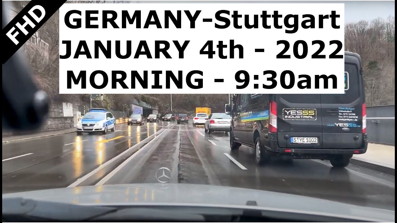 WAY TO WORK, Drive on B27, Germany, Stuttgart.... relax chill drive ...Full HD 60FPS, POV