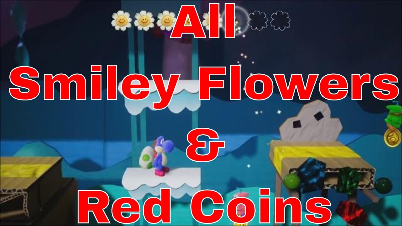 Mine-Cart Cave | All Smiley Flowers 🌼 and Red Coins 💰 | Yoshi's Crafted World 🥚 🧶 🥚 ⛳