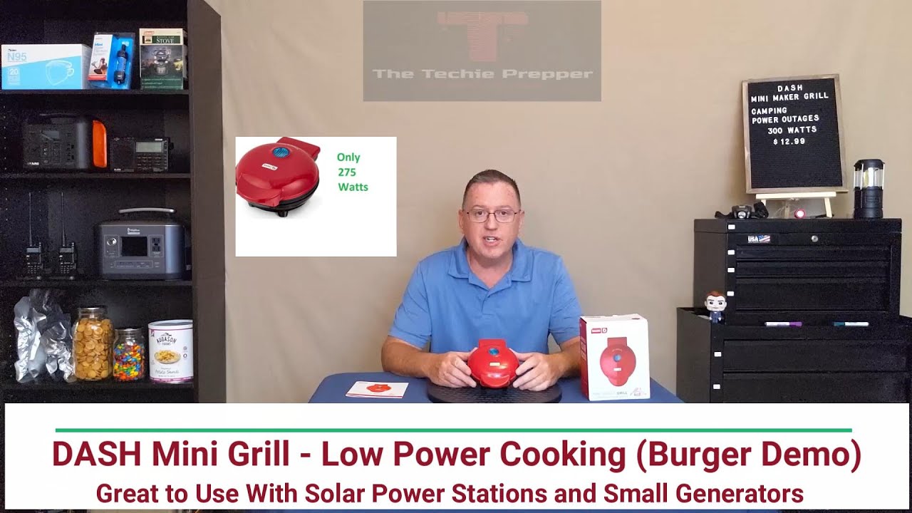 Dash Mini Grill Review & Demo - Low Power - Great to Use w/ Solar Power Stations & Small Generators