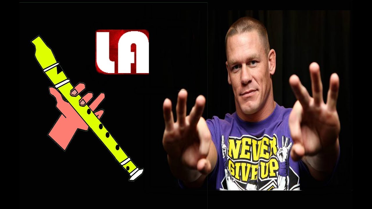 Canción de John Cena, flauta dulce fácil, tutorial con animación.
