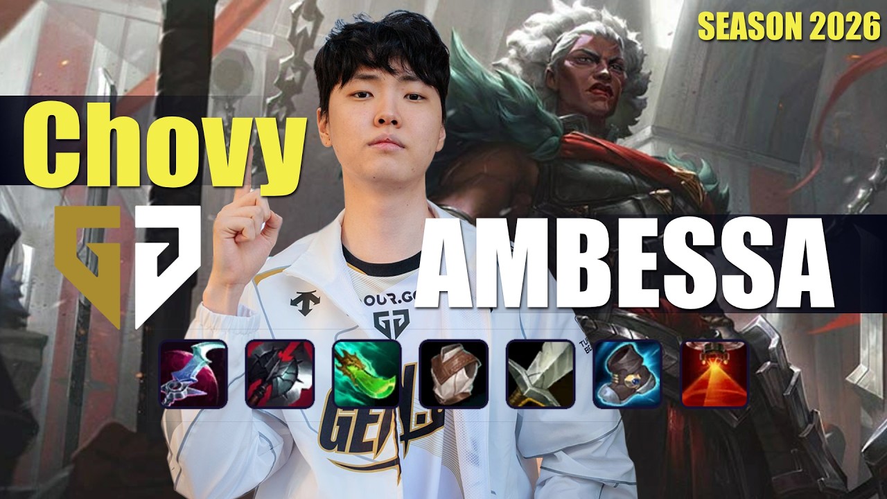 GEN Chovy AMBESSA vs K'SANTE Top - Patch 26.14 KR Ranked | lolrec