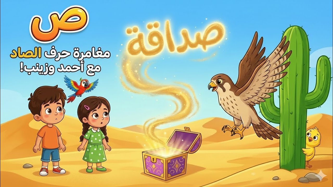 ​مغامرة حرف الصاد (ص) | سر الصندوق العجيب في الصحراء! 📦🌵 | قصص أحمد وزينب