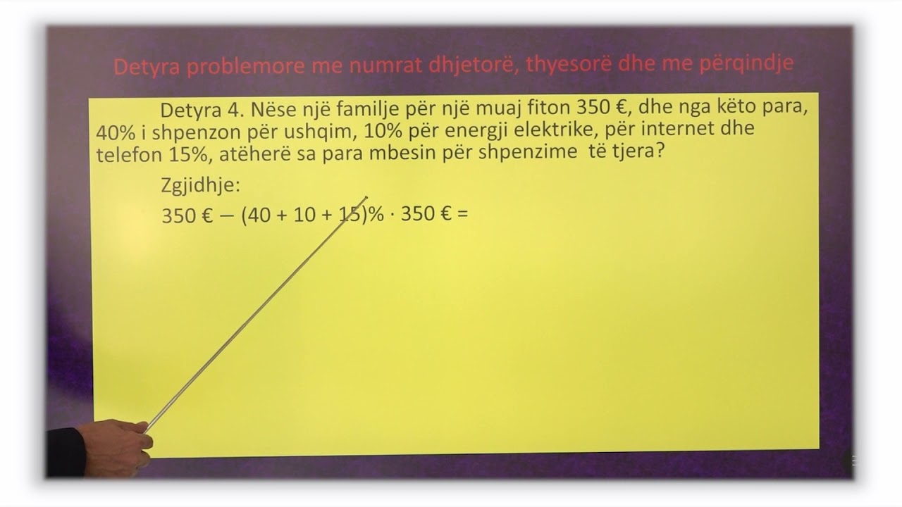 6 02 059 - Java 15 - Matematikë - detyra problemore me numrat dhjetorë, thyesorë dhe me përqindje