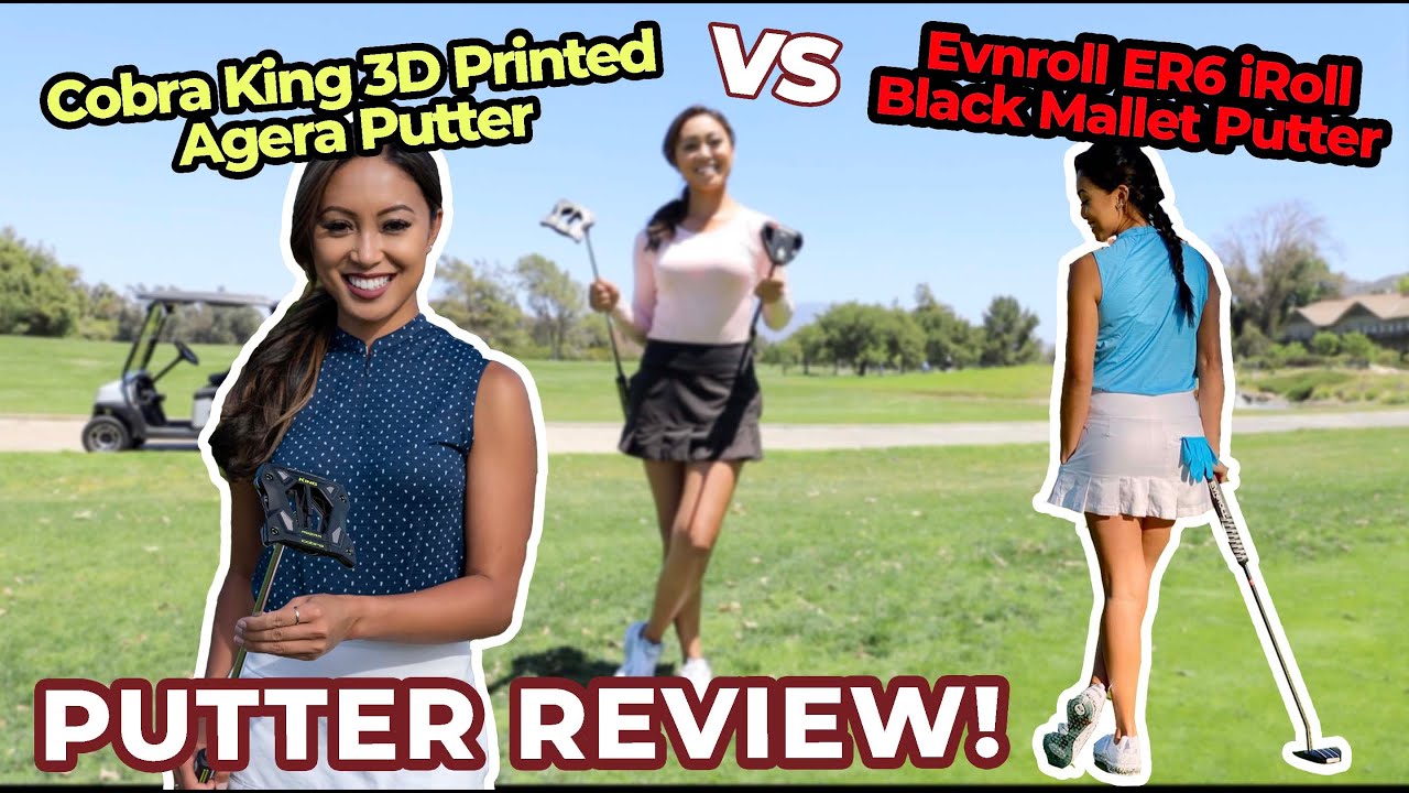 Cobra King 3D Printed Agera Putter VS Evnroll ER6 iRollBlack Mallet Putter - PUTTER REVIEW!