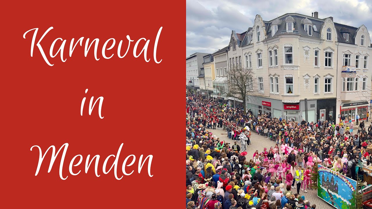 Spektakulärer 🎉 Karnevals-Umzug 2024: Lindwurm 🐛 zieht durch Menden 💃🏻 im Sauerland -Kornblumenblau
