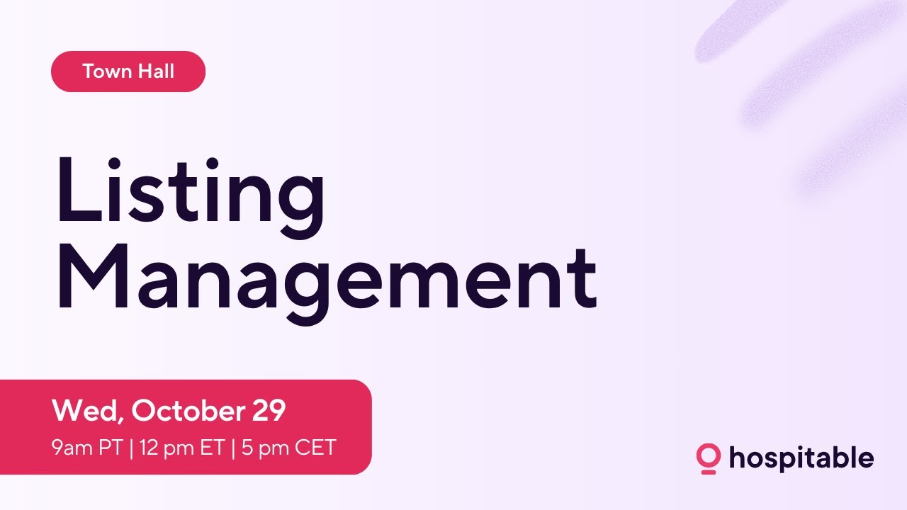 Listings Management - Hospitable Town Hall, October 29, 2025