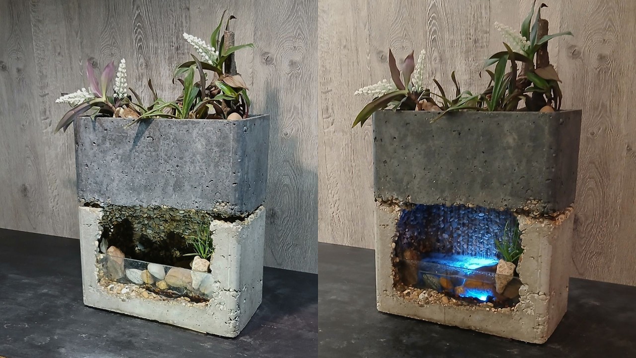 I Made a Glowing Concrete Rain Curtain