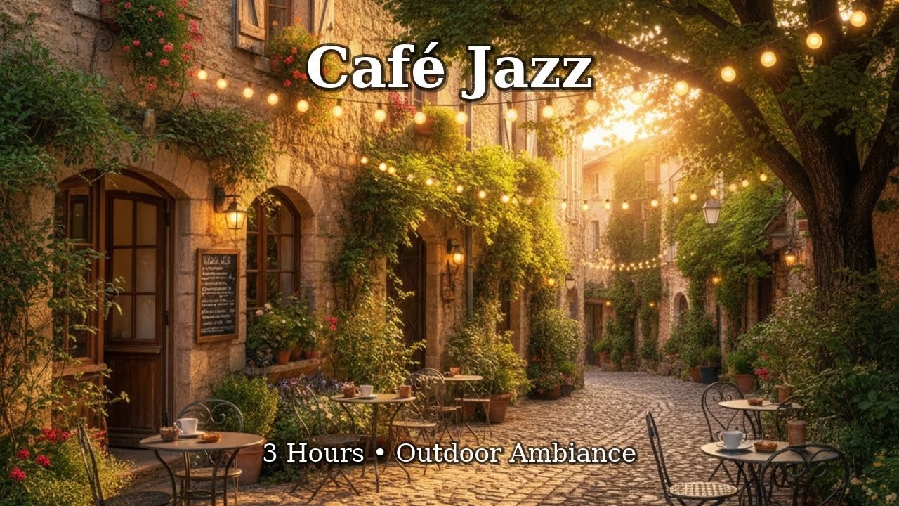 3 Hours at a Sunny European Café Terrace ☀️ Jazz & Bossa Nova for Work, Study & Relaxation