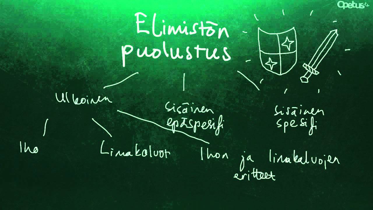 Elimist&ouml;n puolustus yleisesti