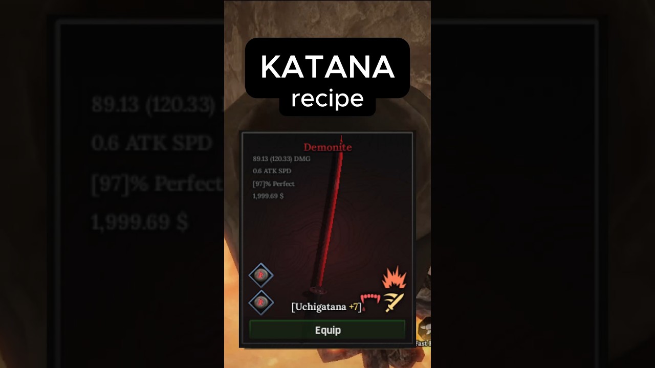 ‎Demonite Katana recipe in 𝗧𝗵𝗲 𝗙𝗼𝗿𝗴𝗲‎ 