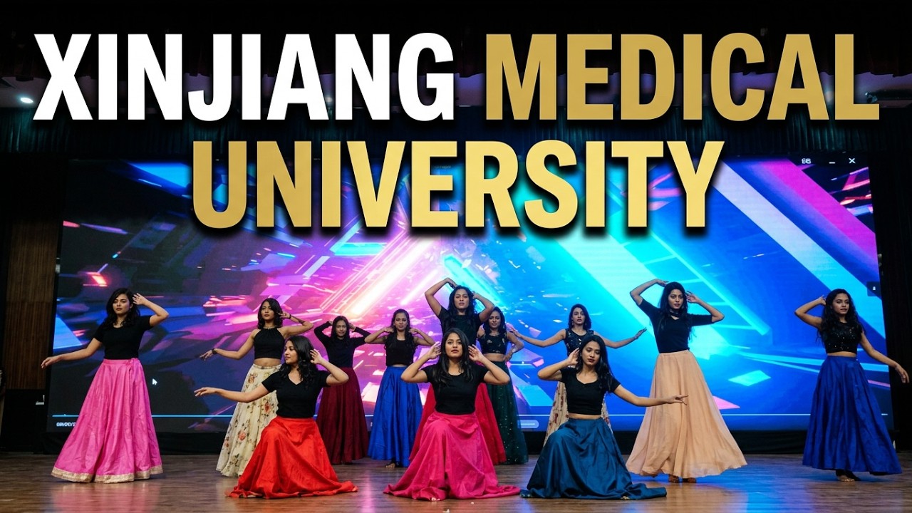 INDIAN GIRLS DANCING IN XINJIANG MEDICAL UNIVERSITY ANNUAL FUNCTION DAY #xjmu #indiangirls #dance