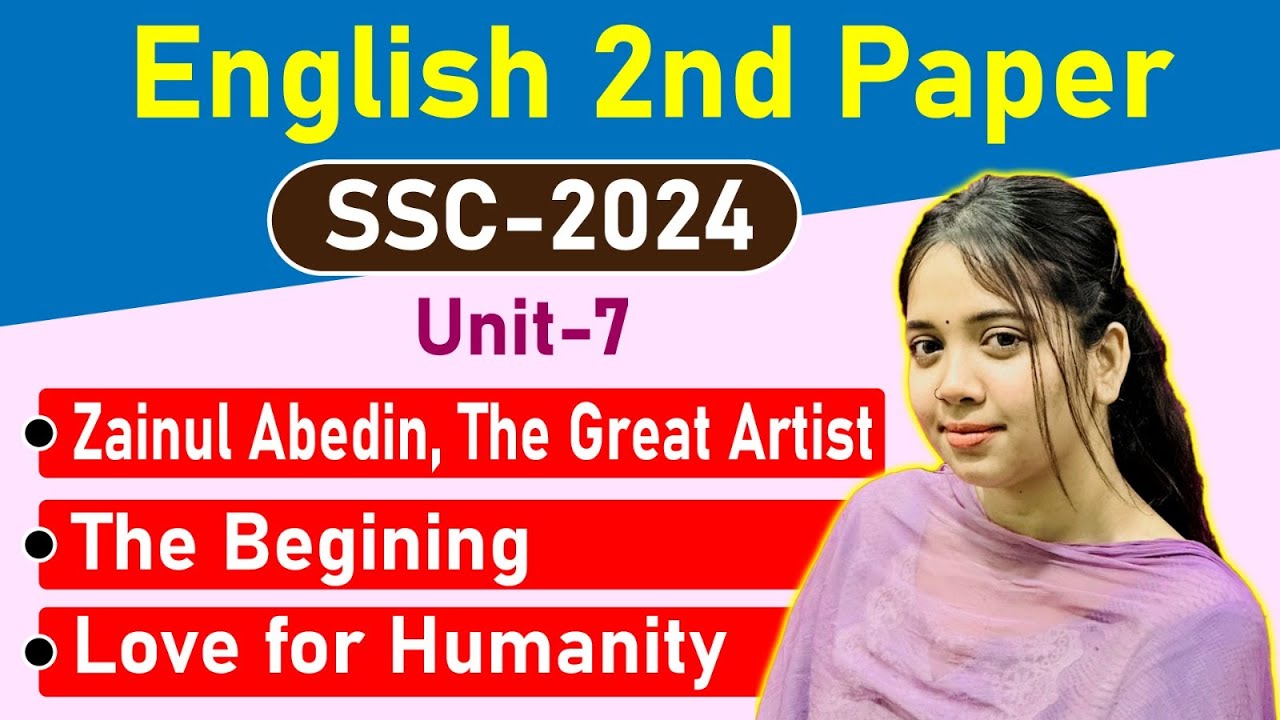 Pretest Exam Preparation । SSC 2024 l English 1st paper | Unit-7 People Who Stand Out Lesson:1,3 &4