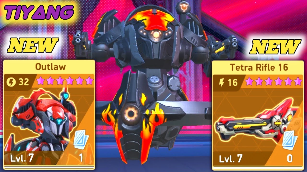 New Outlaw With New Tetra Rifle 16 Gameplay ( Test Server) - Mech Arena