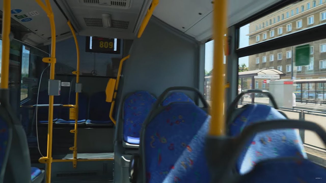 Poland, Bygoszcz, bus 80 ride from Dworzec Główny Train Station to Port Lotniczy / Bydgoszcz Airport