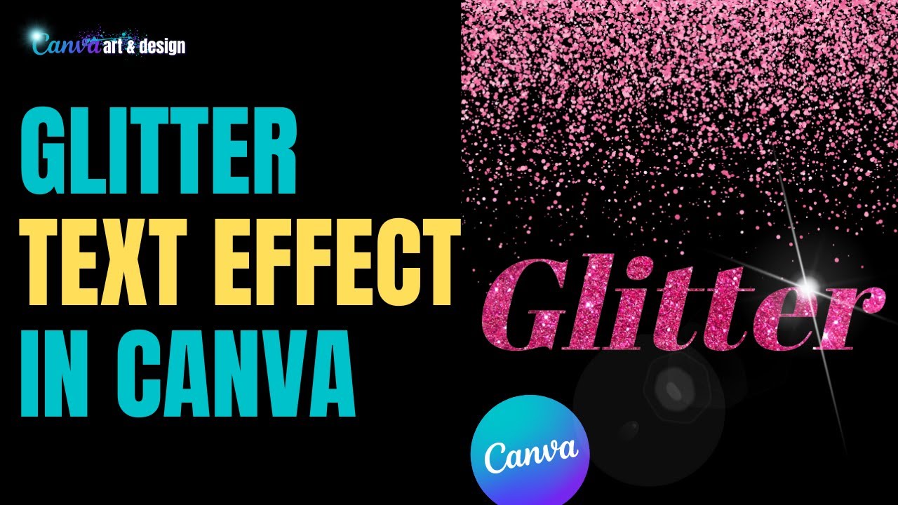 glitter text effect - how to add glitter in canva. text glitter effect for any font