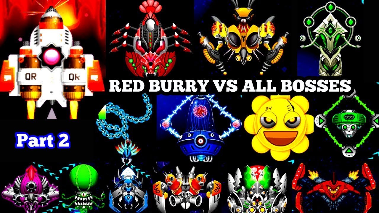Part 2 - Red Burry vs All Bosses- Space Shooter Galaxy Attack Gameplay 2019