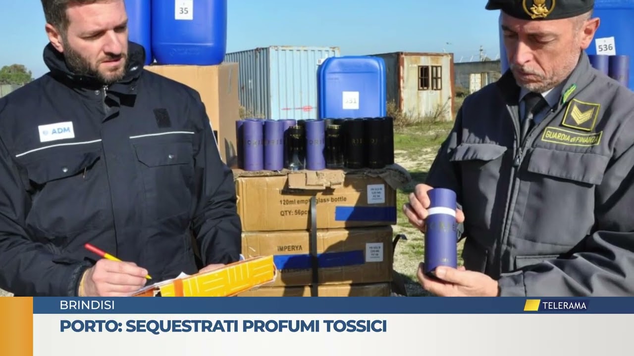 Sequestrati profumi tossici Nel porto di Brindisi