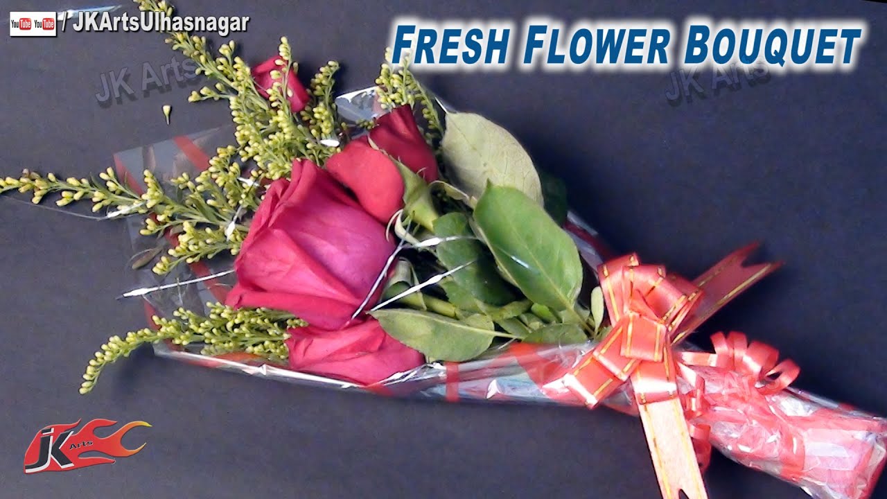 DIY  Fresh Flower Bouquet | How to Make | Gift Idea | JK Arts 664