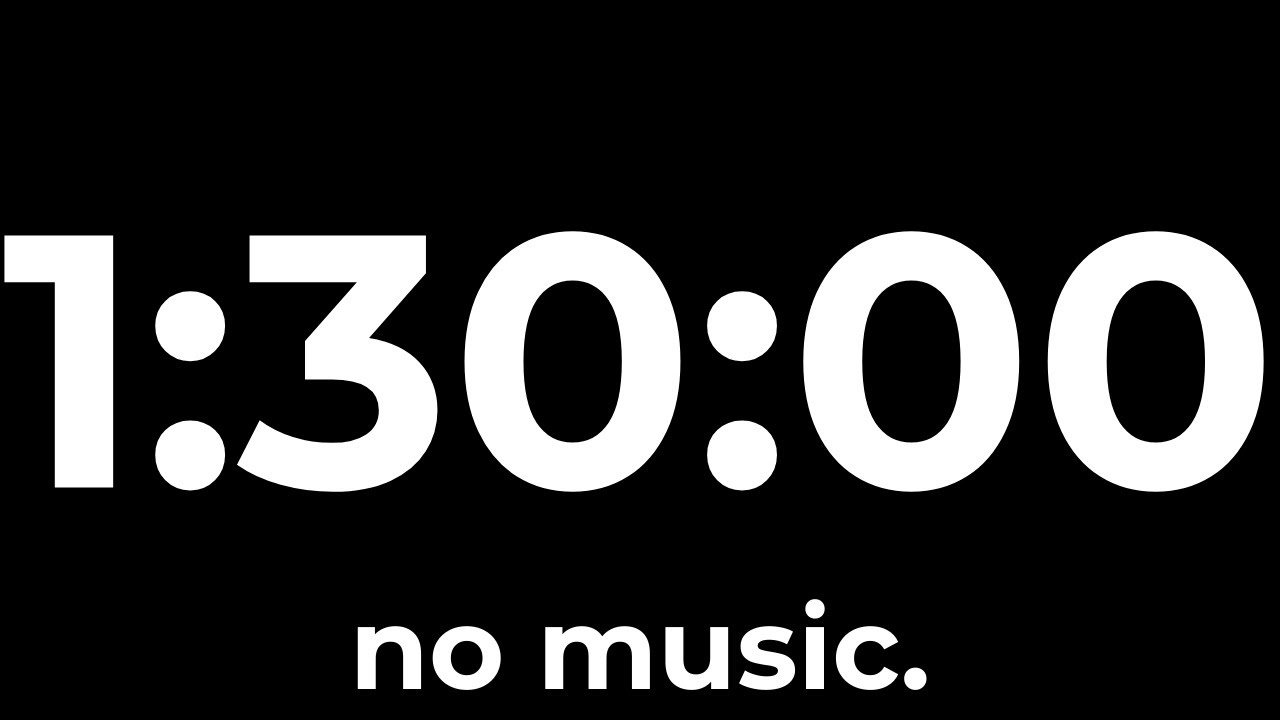 1 Hour 30 Minute Timer (No Music) | Minimalist Countdown for Study & Focus