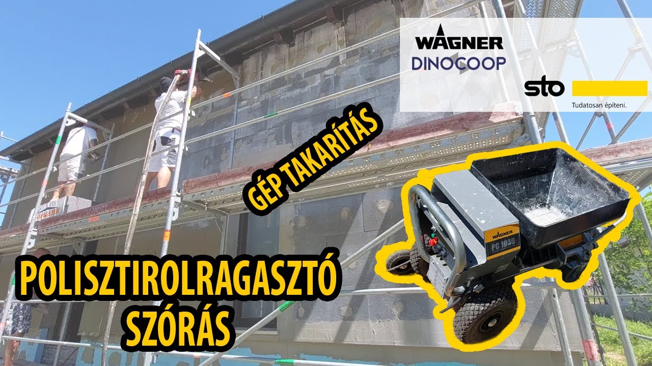 PC 1030 Sto polisztirolragasztó szórás + gép takarítás