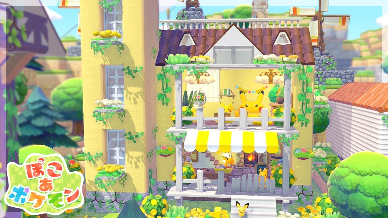 【ぽこあポケモン】ピカチュウと暮らすドールハウス風のお家作り🏠【 ぽこポケ 建築 】