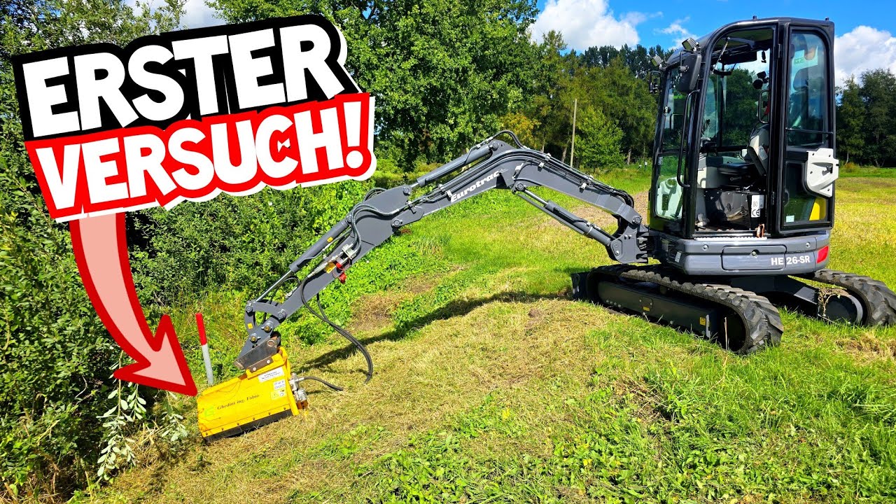 GRABEN MULCHEN mit'm BAGGER | Schafft der Bagger das? | Ghedini Mulcher | Eurotrac HE26 SR  Mr. Moto